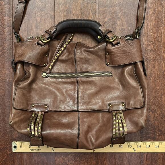 Kooba Brown Leather Women's Bag with Brass Detailing, Butter Soft - Picture 15 of 16